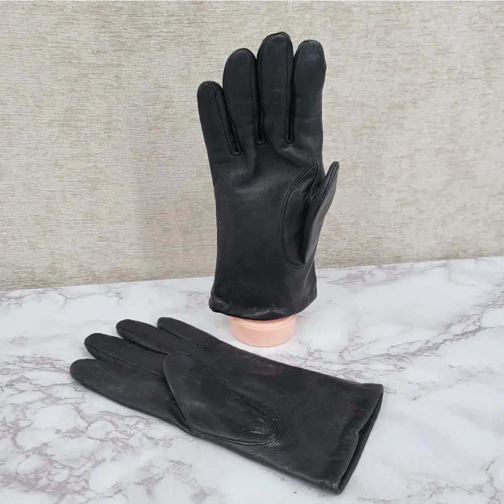 Aris Black Leather Women's Driving Gloves